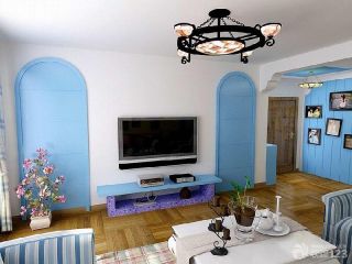 最新地中海风格客厅液晶电视背景墙装修效果图欣赏