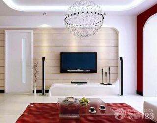 现代简约风格客厅装修设计液晶电视背景墙装修效果图
