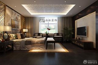 中式风格大卧室装修效果图大全2023图片