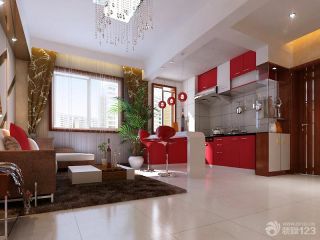 最新现代风格小户型厨房橱柜颜色装修实景图