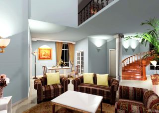 2023最新复式楼客厅装饰设计效果图