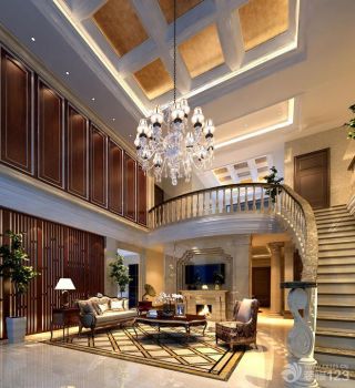 最新欧式别墅楼梯扶手设计效果图欣赏