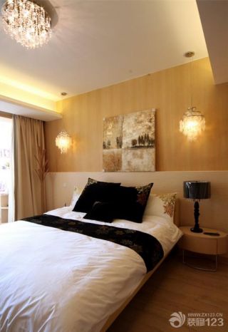 现代设计风格卧室床头装饰画设计效果图