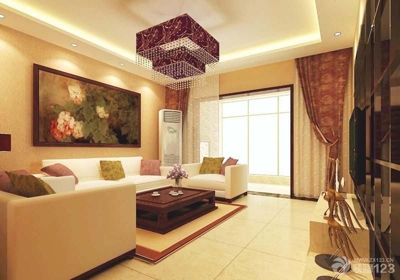 温馨现代风格客厅灯具装修设计图片大全