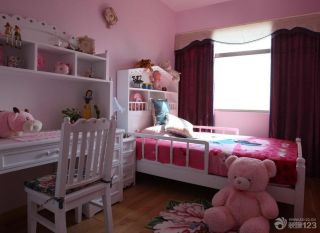 粉红色儿童房装修效果图大全2023图片 