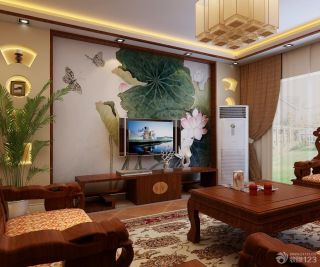 中式新古典风格客厅装修效果图片大全