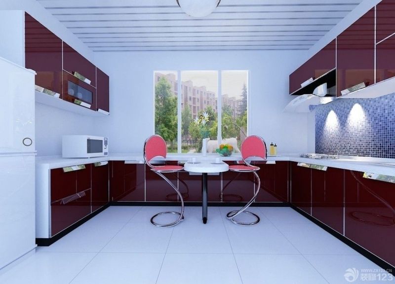 2023最新现代厨房条形铝扣板吊顶装修图片