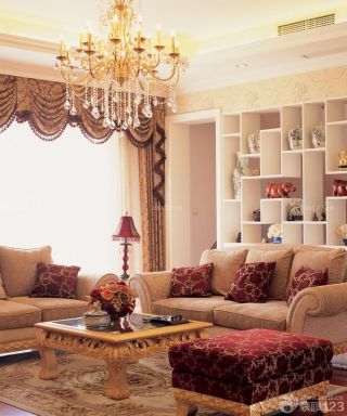 欧式新古典风格大客厅组合沙发装修效果图片