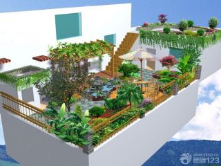 屋顶花园绿化装修设计效果图大全2023图片