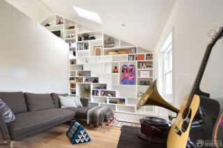 宜家风格54平米小户型单身公寓尖顶客厅设计图片