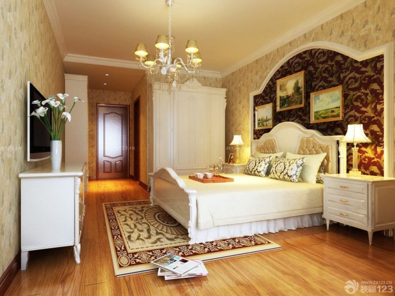 最新110平米家装卧室仿木地板瓷砖图片