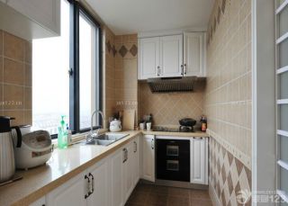 最新120平米三居室厨房橱柜颜色效果图大全