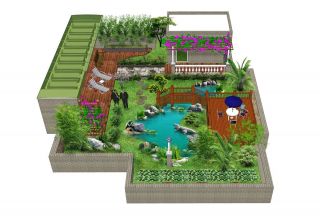 2020最新阁楼公寓屋顶花园全景设计图片