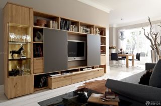 现代风格90平米家装实木电视柜设计
