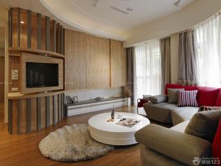 2023最新95平米三居室实木电视柜装饰实景图欣赏