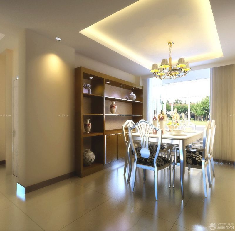 简欧风格餐厅博古架装修效果图片大全