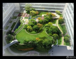 办公楼内庭屋顶花园2023装修效果图大全