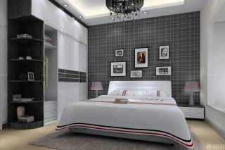 黑白搭配65平米两室一厅卧室衣柜设计图片大全