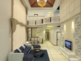 360平米复式别墅挑高客厅装修效果图片欣赏