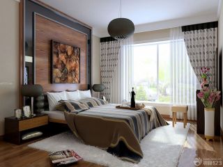 88平米家居后现代风格卧室床头装饰画设计图片