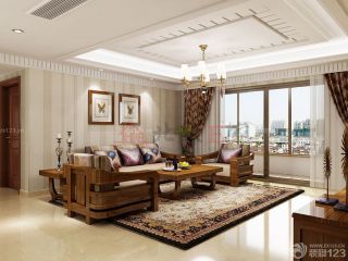 中式仿古装修时尚客厅组合沙发图片