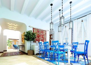 地中海风格餐厅瓷砖拼花设计图片展示