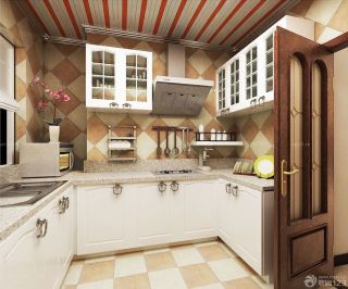 2023美式风格厨房仿古砖装修实景图