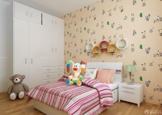 最新温馨家居儿童房墙纸装饰效果图片