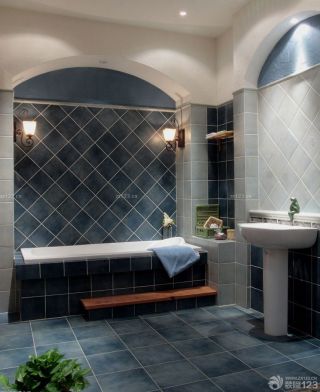 2023室内浴室复古装饰效果图