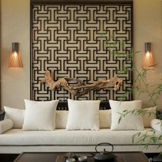 180平米东南亚风格客厅沙发背景墙图片欣赏