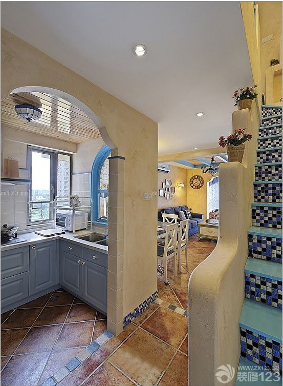 地中海风格厨房门口设计效果图片