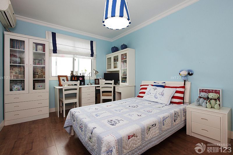 85平户型现代美式儿童房设计装修图