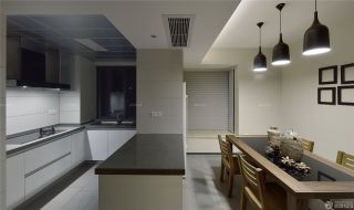 160平米家居厨房吧台隔断实景图