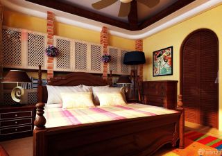 110平米房子美式乡村风格卧室床效果图欣赏