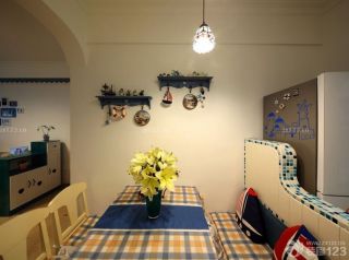 90平地中海风格餐厅餐桌效果图片
