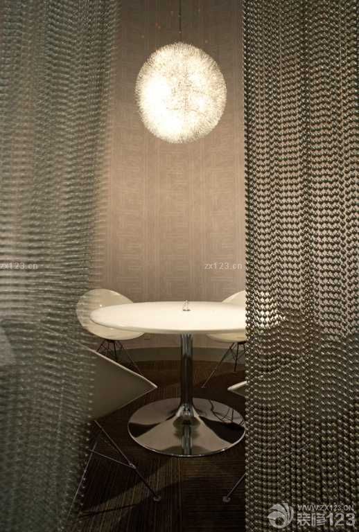 现代风格茶楼休闲区珠子门帘装修图片