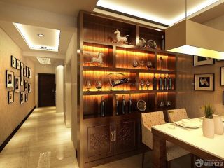 最新120平米房屋餐厅酒柜隔断设计图片