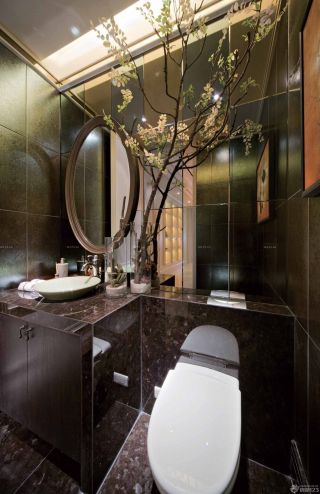 现代美式卫生间镜面瓷砖设计效果图片