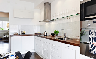 最新40平米北欧风格开放式厨房设计图片