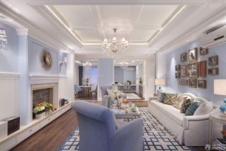 2023最新简约风格别墅客厅沙发摆放效果图片