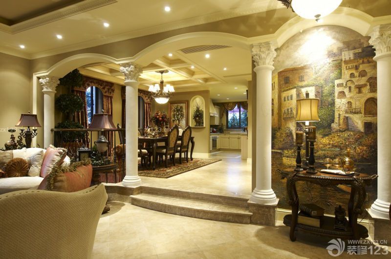 简欧风格家装玄关门洞装修效果图片