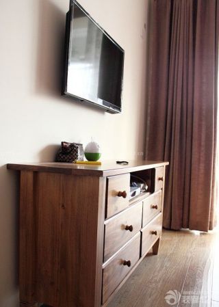45平米一室一厅美式实木电视柜装修图片欣赏