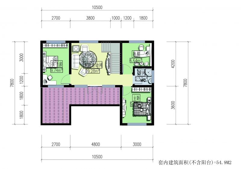 2023农村二层半别墅户型图