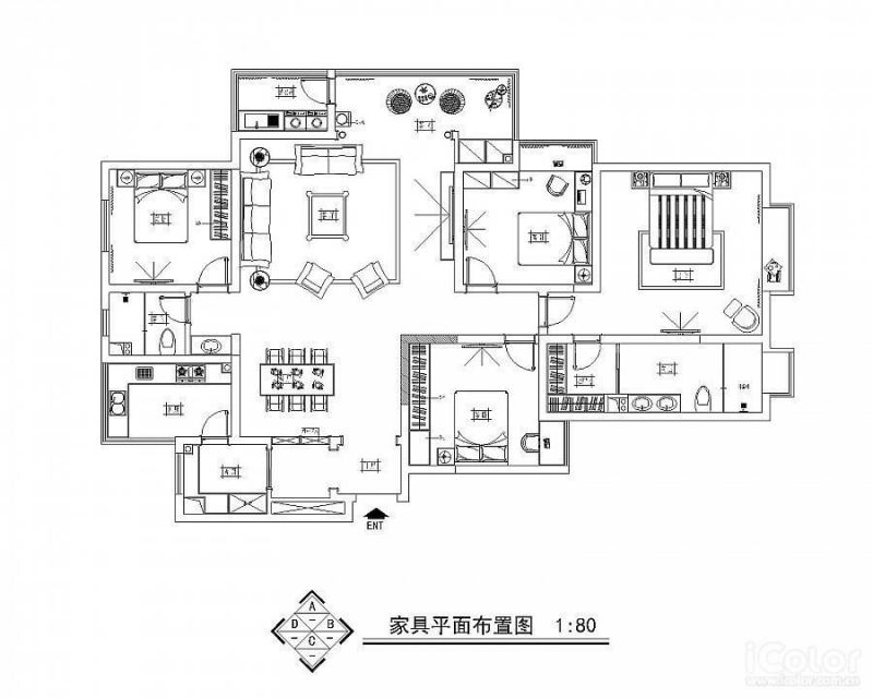 2023两房两厅户型图欣赏