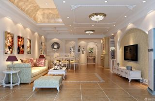 最新90平方客厅简欧风格客厅沙发装修效果图大全2023图片