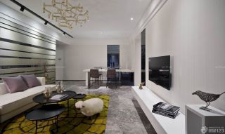 线条分明的简约美式家具美式电视背景墙设计案例