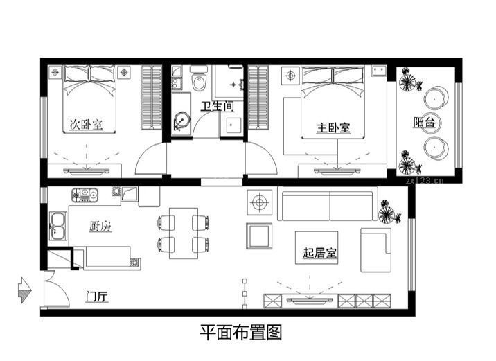 两房两厅户型图大全2023