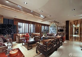 最新东南亚风格室内客厅吊顶装修图片