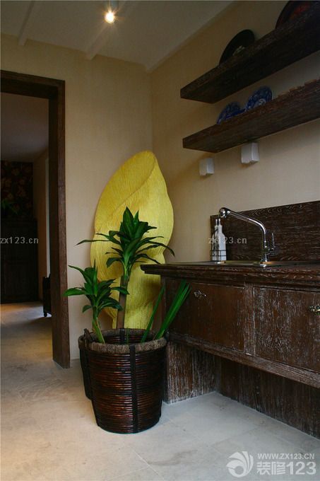 最新东南亚风格室内洗脸池装修图片