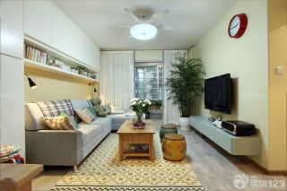 现代简约小户型客厅布艺沙发装修案例大全